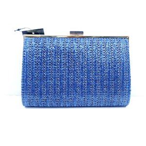 INC Loryy Embellished Sparkle Clutch Blue Xbody
